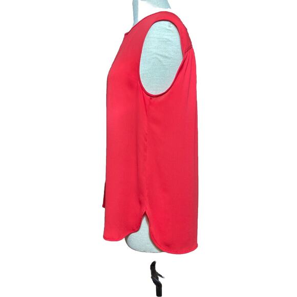 J CREW Women’s Size 10P Red Polyester Sleeveless Blouse - Picture 3 of 7
